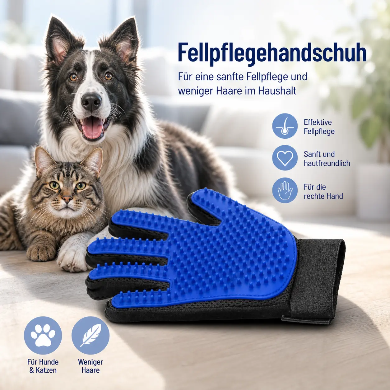 Fellpflege-Handschuh  sanft & effektiv
