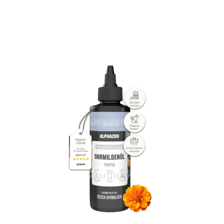 alphazoo Ohrmilbenöl Pflege für Hunde gegen Juckreiz, Pilz, und Ohrmilben 100 ml
