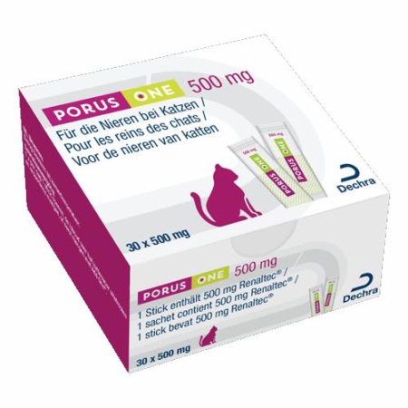 Dechra Porus One Ergänzungsfuttermittel zur Unterstützung der Nierengesundheit von Katzen, 30 Portionstütchen à 500 mg