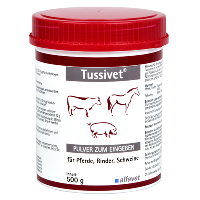 alfavet Tussivet Pulver unterstützend bei Husten für Pferde, Rinder und Schweine 500 g