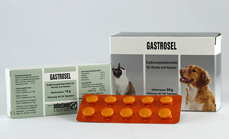 selectavet Gastrosel Ergänzungsfuttermittel für Hunde und Katzen mit Kaolinit (Aluminiumsilikat) und Magnesiumoxid, 30 Tabletten im Blister