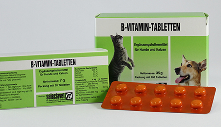selectavet B-Vitamin-Tabletten Ergänzungsfuttermittel für Hunde und Katzen 20 Tabletten im Blister