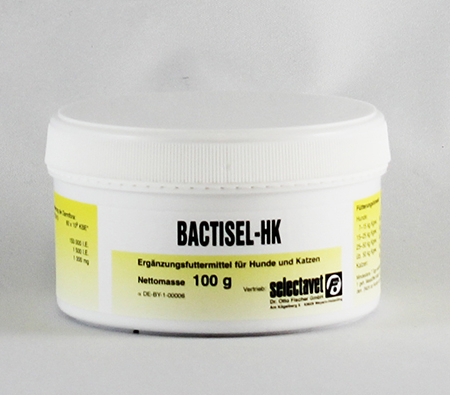 selectavet BACTISEL-HK Ergänzungsfuttermittel für Hunde und Katzen, eignet sich zur Stabilisierung der Darmflora, 100 g Pulver
