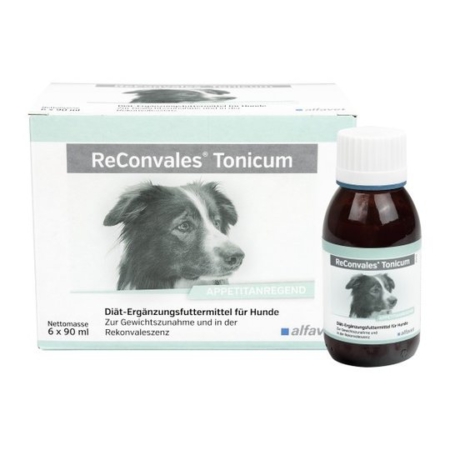 alfavet ReConvales Tonicum Hund appetitanregendes Diät-Ergänzungsfuttermittel unterstützend in der Rekonvaleszenz und bei Untergewicht 6 x 90 ml